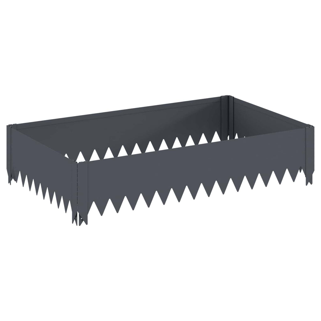 vidaXL Krawężnik do trawnika 100 x 60 x 20 cm Stal antracytowy