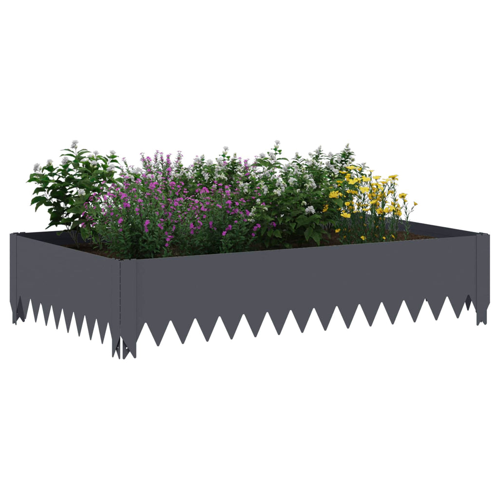 vidaXL Krawężnik do trawnika 100 x 60 x 20 cm Stal antracytowy