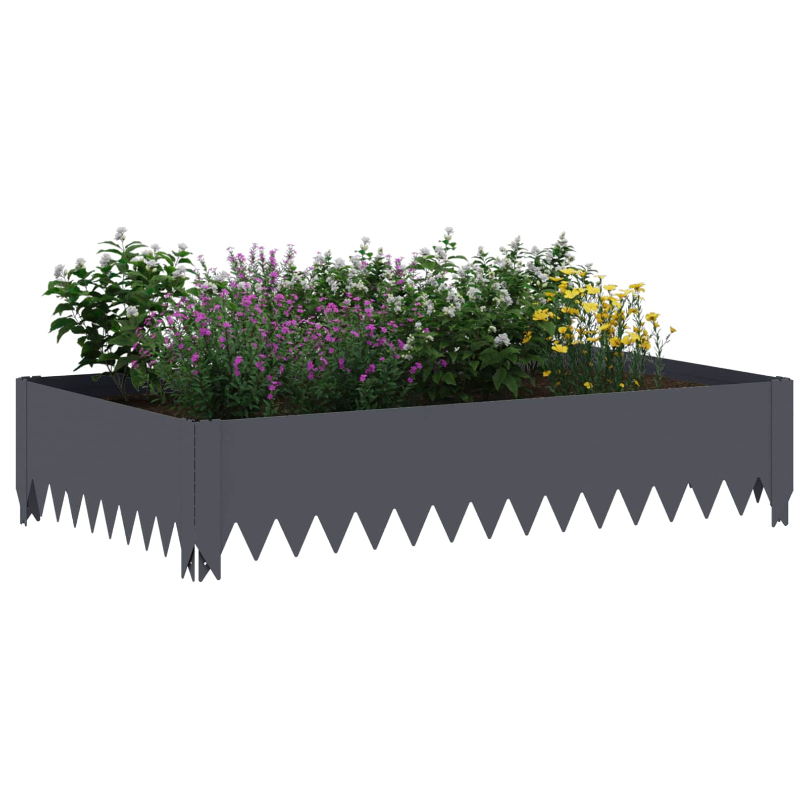 vidaXL Krawężnik do trawnika 100 x 60 x 20 cm Stal antracytowy