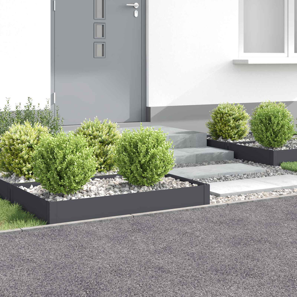 vidaXL Krawężnik do trawnika 4 szt. 100 x 60 x 20 cm Stal antracytowy