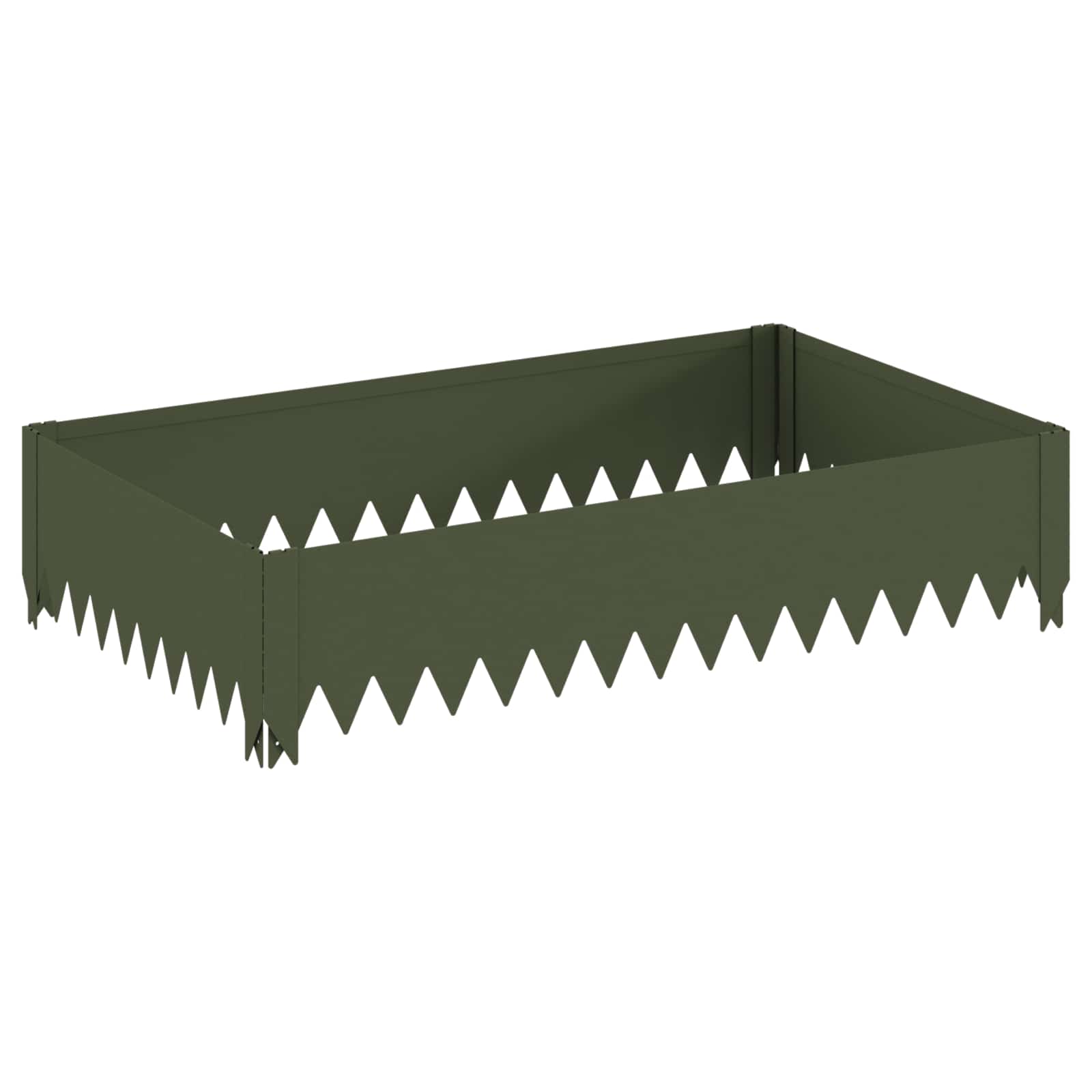 vidaXL Krawężnik do trawnika 100 x 60 x 20 cm Stal Oliwkowy zielony