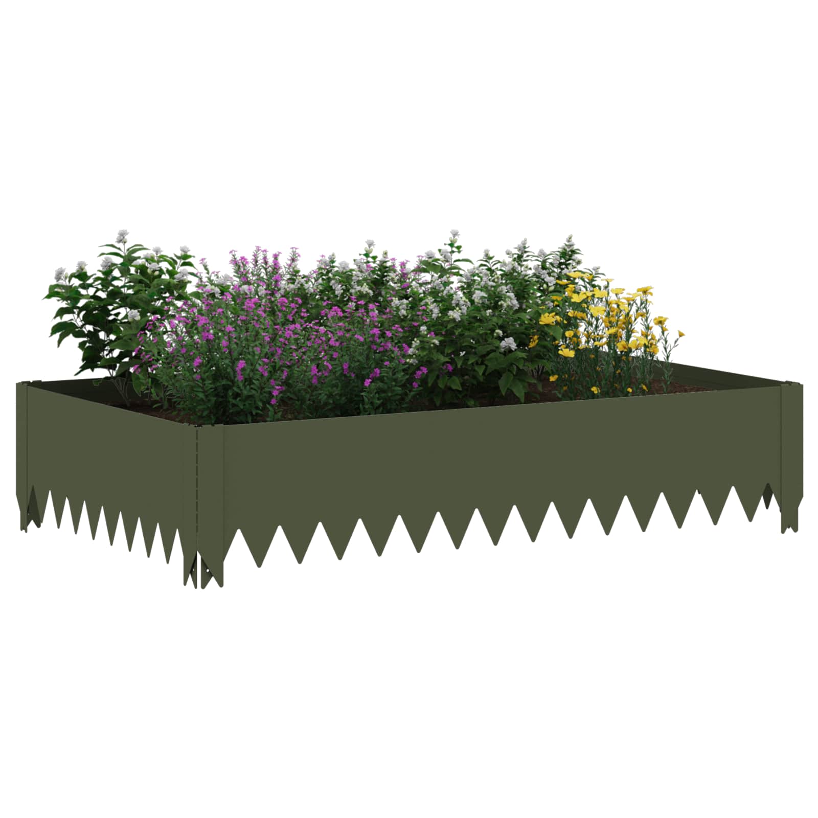 vidaXL Krawężnik do trawnika 4 szt. 100 x 60 x 20 cm Stal