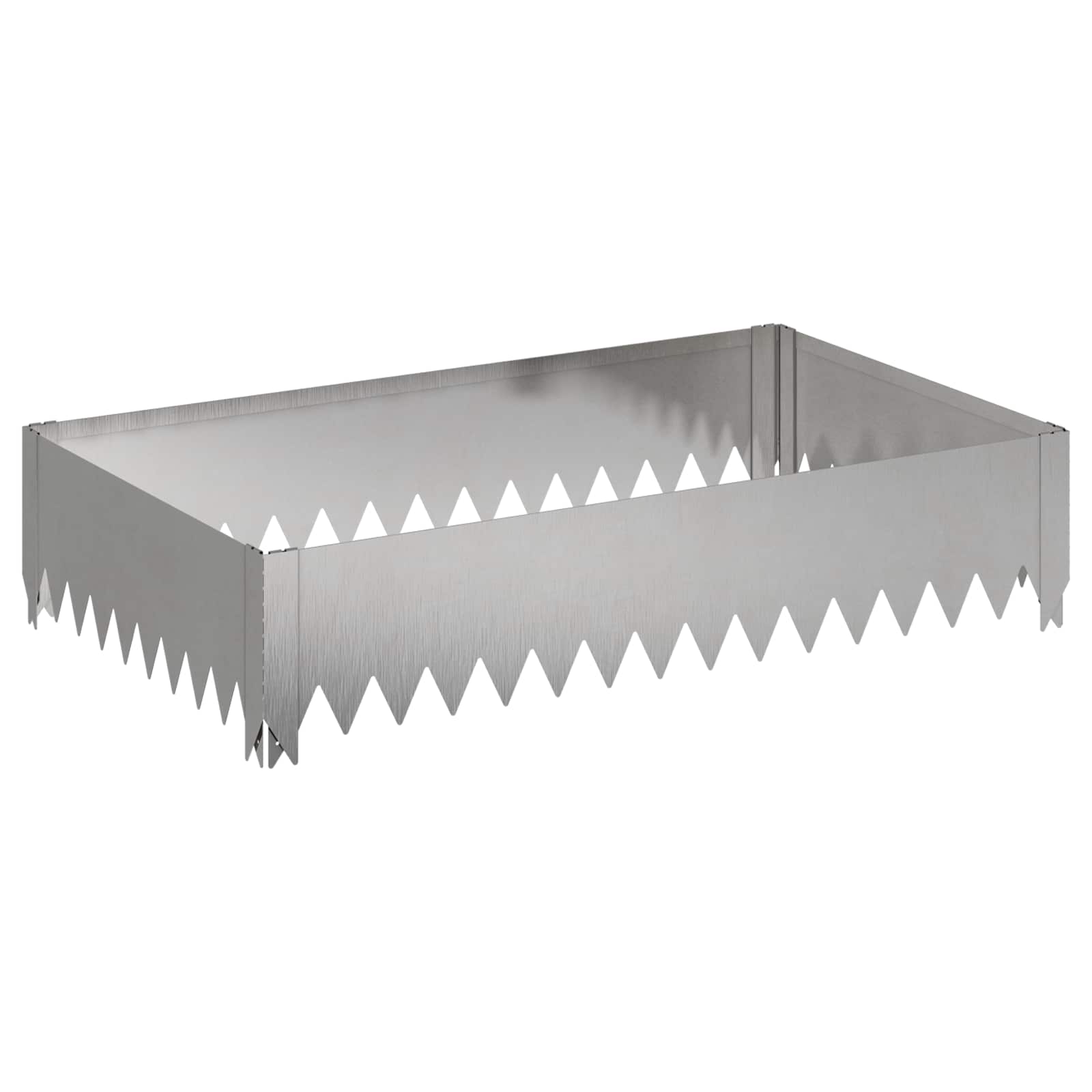 vidaXL Krawężnik do trawnika 100 x 60 x 20 cm Stal srebrny