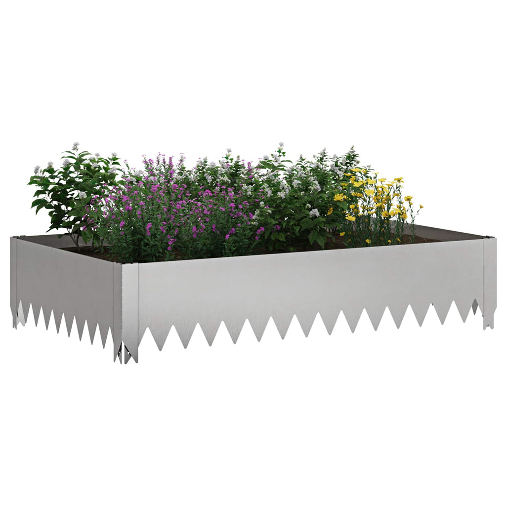 vidaXL Krawężnik do trawnika 100 x 60 x 20 cm Stal srebrny
