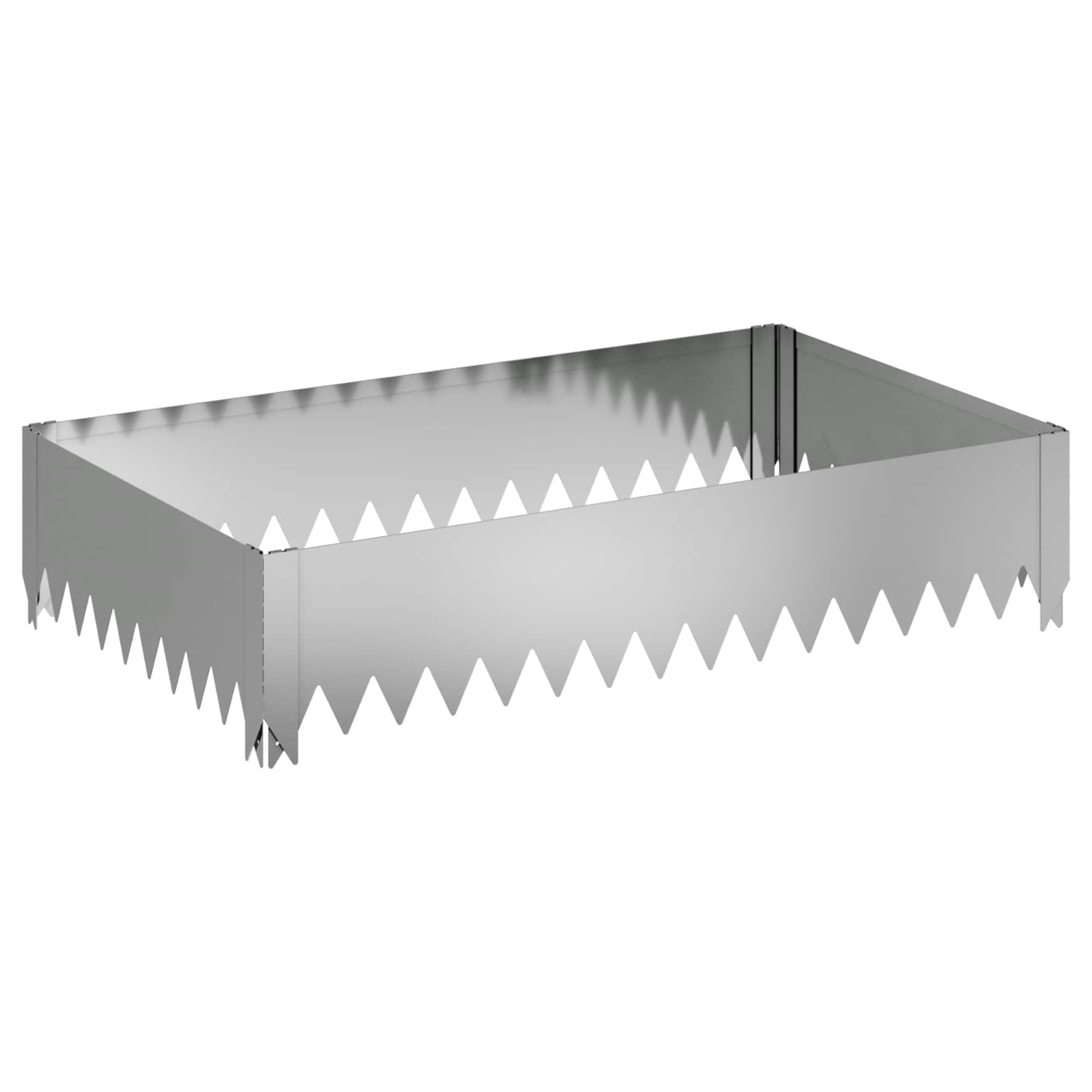 vidaXL Krawężnik do trawnika 100 x 60 x 20 cm Stal srebrny