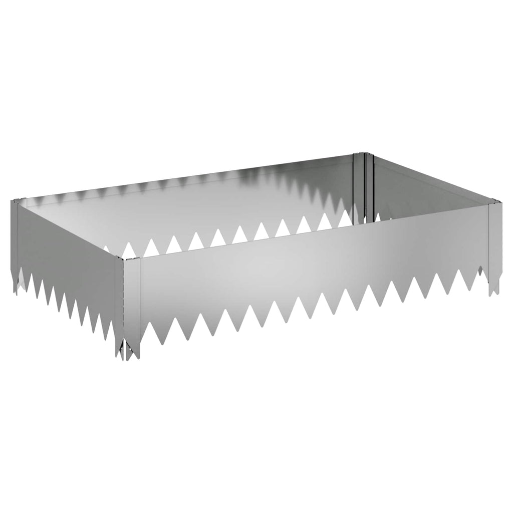 vidaXL Krawężnik do trawnika 4 pcs 100 x 60 x 20 cm Stal srebrny