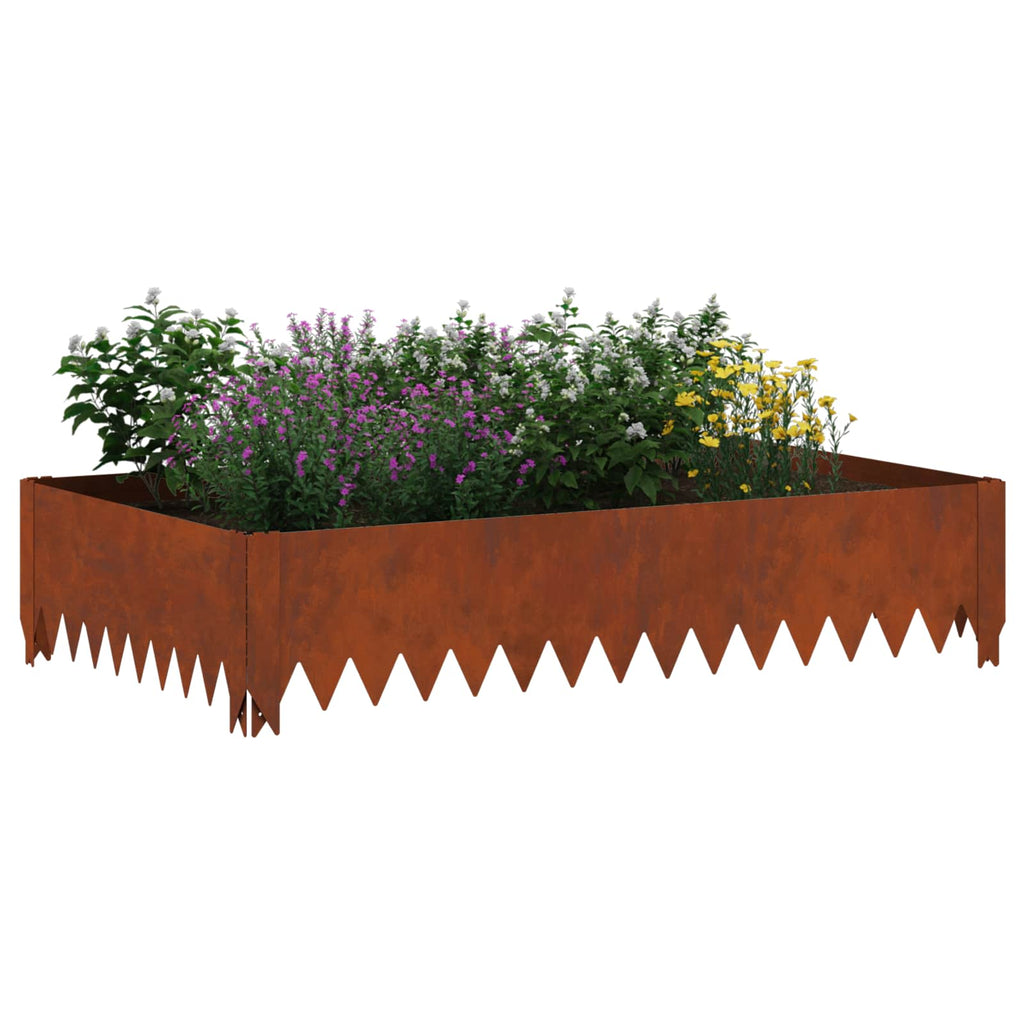 vidaXL Krawężnik do trawnika 100 x 60 x 20 cm Stal Rdzawy