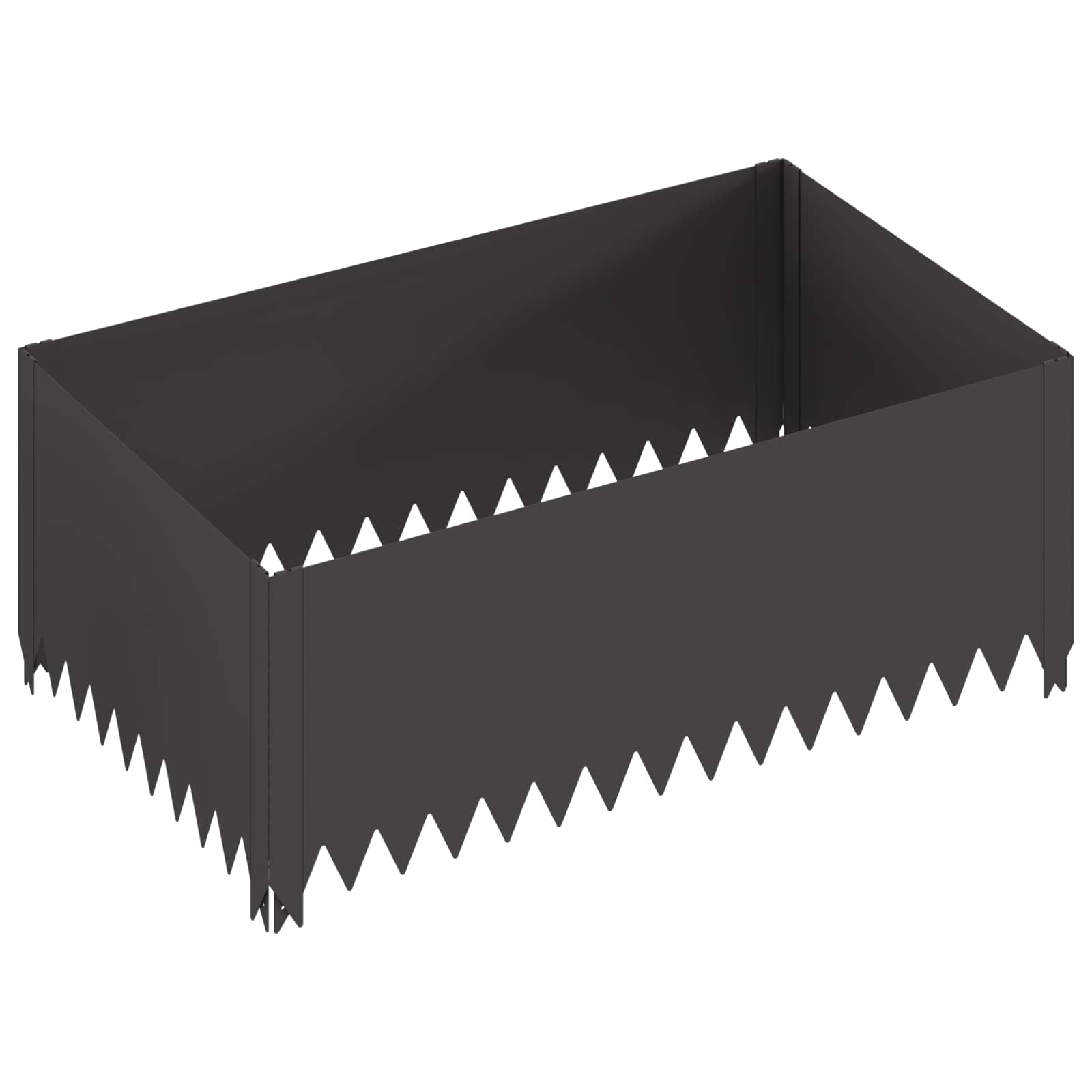 vidaXL Krawężnik do trawnika 100 x 60 x 35 cm Stal Czarny