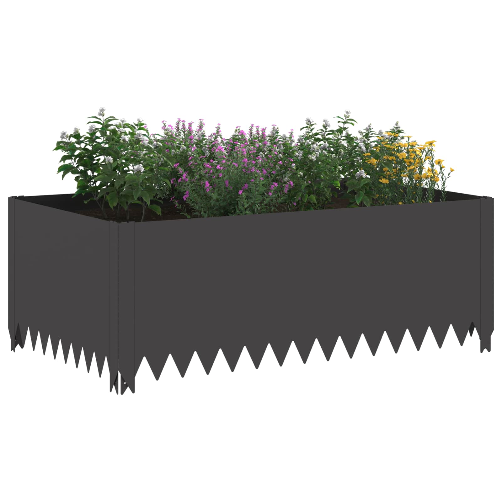 vidaXL Krawężnik do trawnika 100 x 60 x 35 cm Stal Czarny