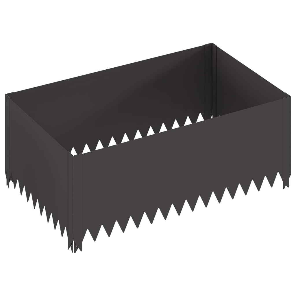 vidaXL Krawężnik do trawnika 4 szt. 100 x 60 x 35 cm Stal Czarny