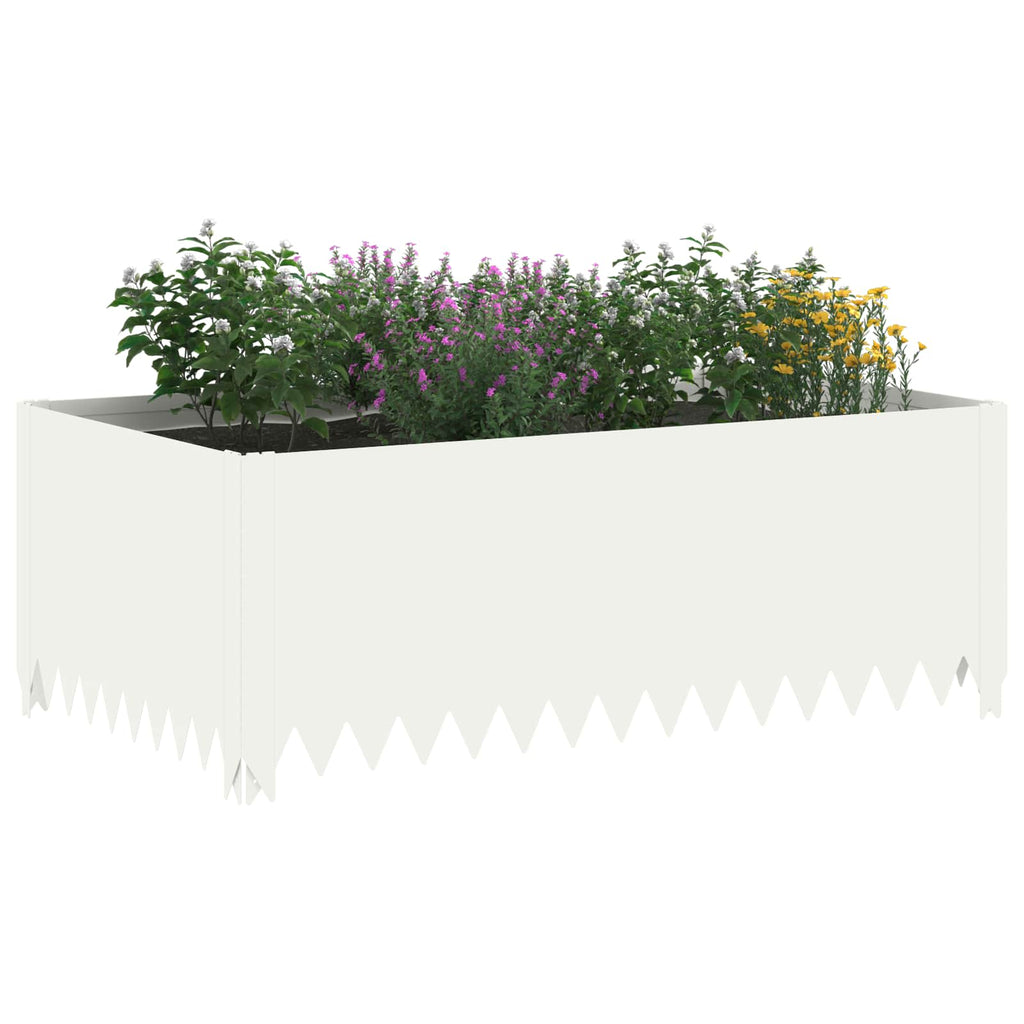 vidaXL Krawężnik do trawnika 100 x 60 x 35 cm Stal Biały
