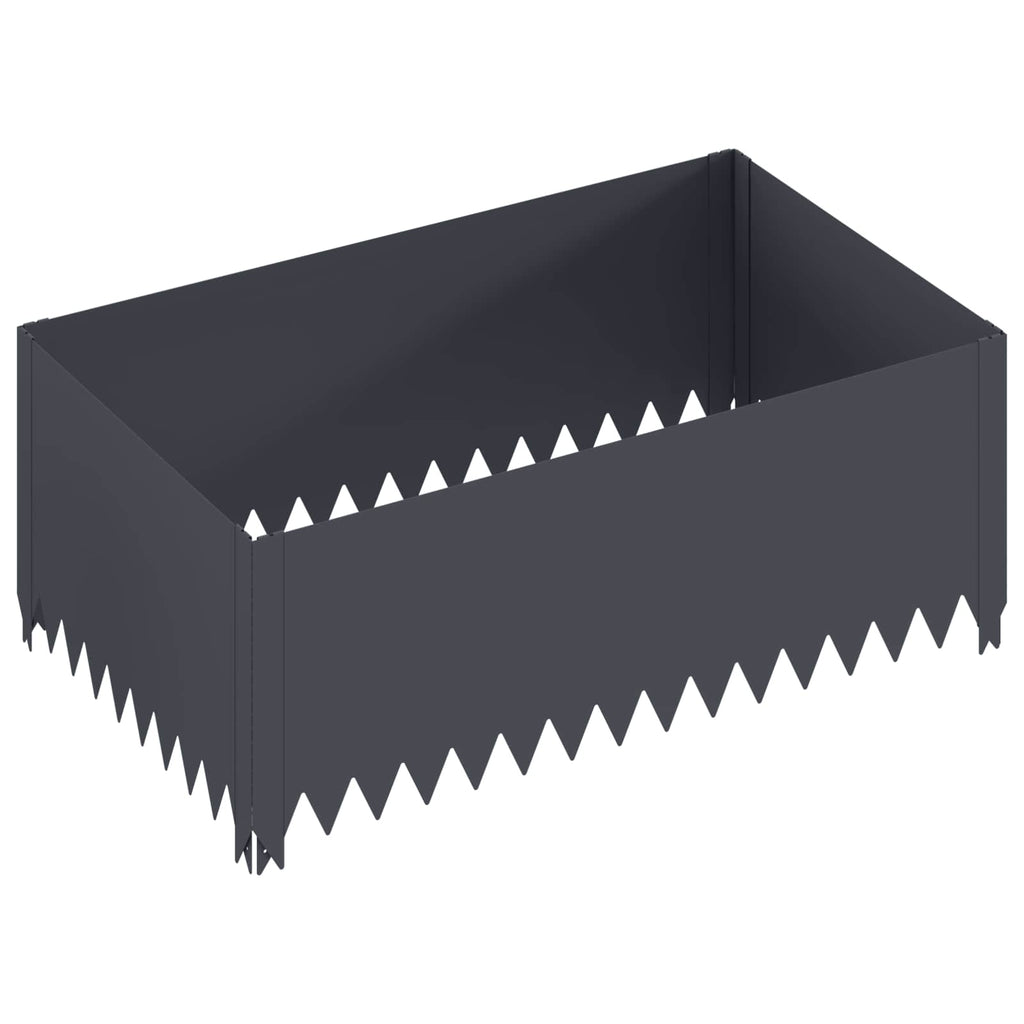 vidaXL Krawężnik do trawnika 100 x 60 x 35 cm Stal antracytowy
