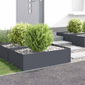 vidaXL Krawężnik do trawnika 4 szt. 100 x 60 x 35 cm Stal antracytowy