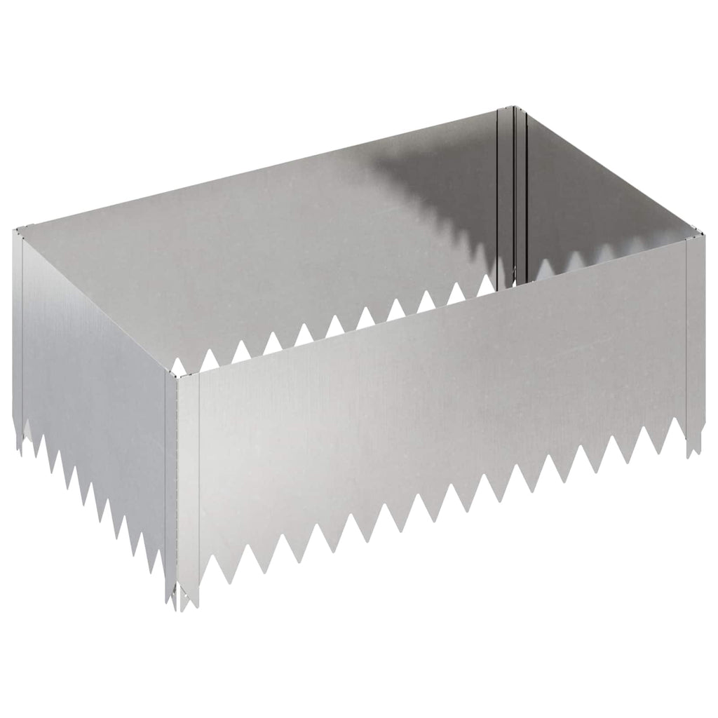 vidaXL Krawężnik do trawnika 4 szt. 100 x 60 x 35 cm Stal srebrny