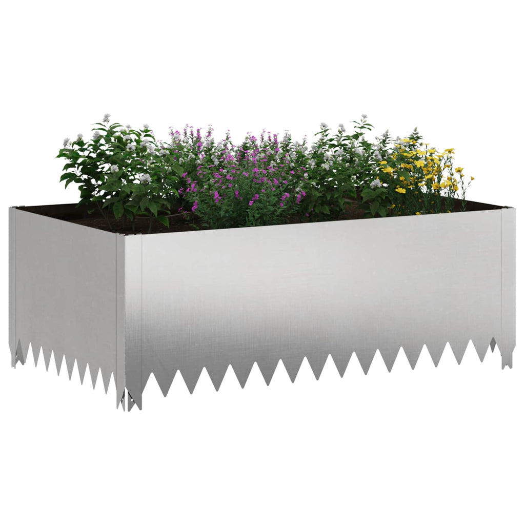 vidaXL Krawężnik do trawnika 4 szt. 100 x 60 x 35 cm Stal srebrny
