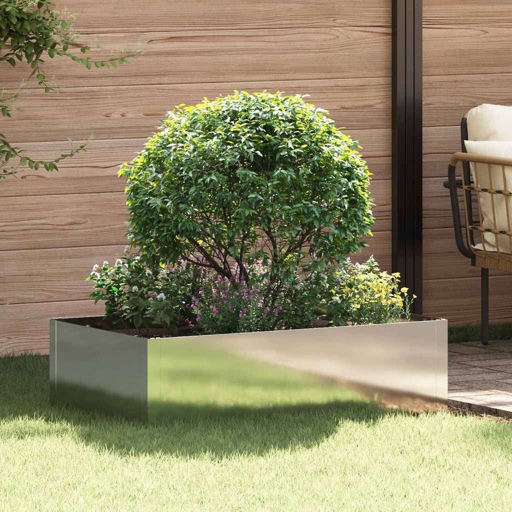 vidaXL Krawężnik do trawnika 100 x 60 x 35 cm Stal srebrny