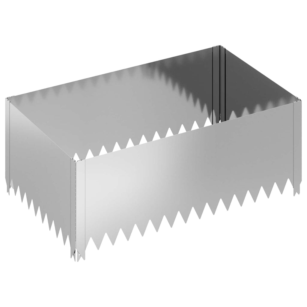 vidaXL Krawężnik do trawnika 4 pcs 100 x 60 x 35 cm Stal srebrny