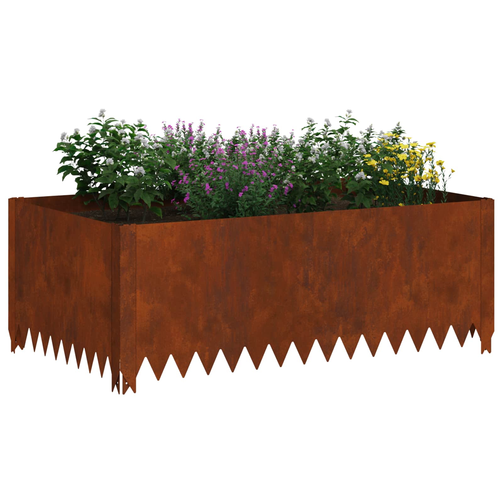 vidaXL Krawężnik do trawnika 100 x 60 x 35 cm Stal Rdzawy