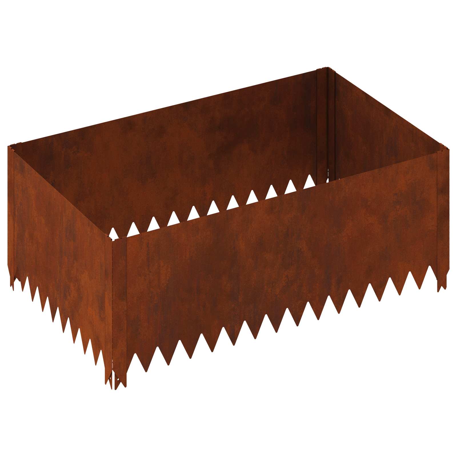 vidaXL Krawężnik do trawnika 4 pcs 100 x 60 x 35 cm Stal Rdzawy