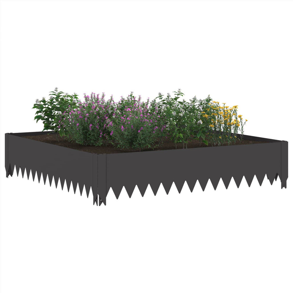 vidaXL Krawężnik do trawnika 100 x 100 x 20 cm Stal Czarny