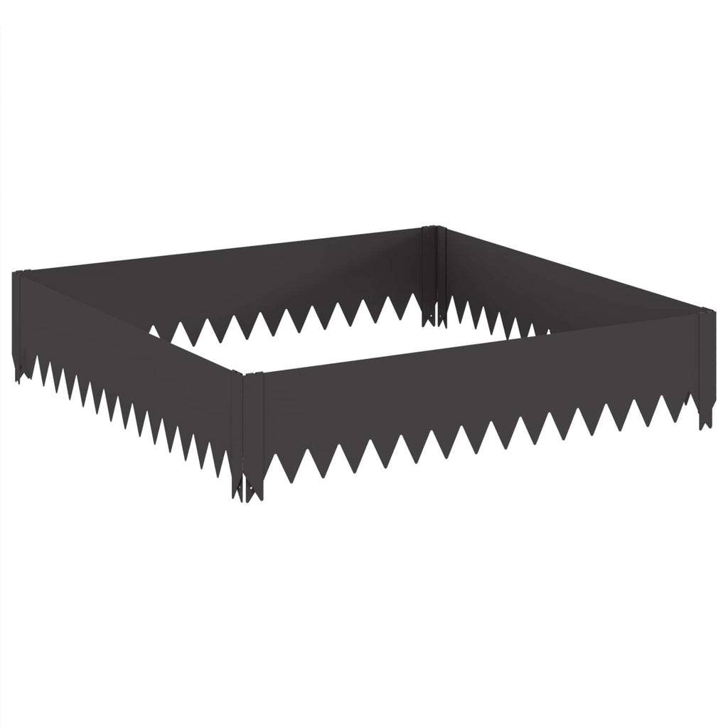 vidaXL Krawężnik do trawnika 4 pcs 100 x 100 x 20 cm Stal Czarny