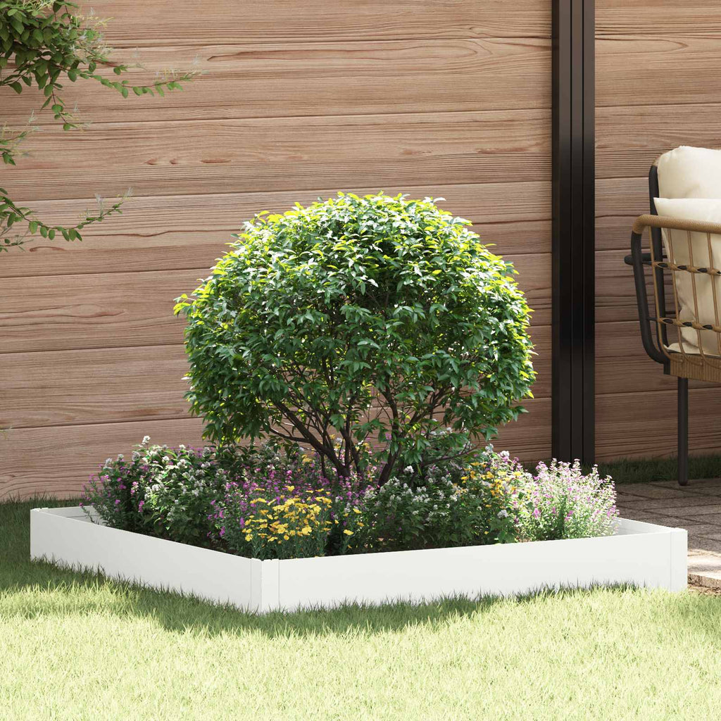 vidaXL Krawężnik do trawnika 100 x 100 x 20 cm Stal Biały