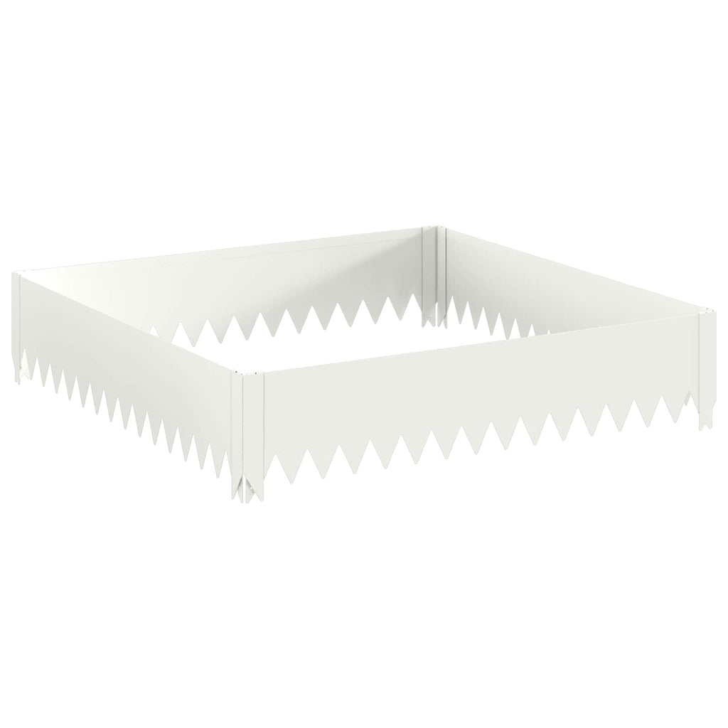 vidaXL Krawężnik do trawnika 100 x 100 x 20 cm Stal Biały