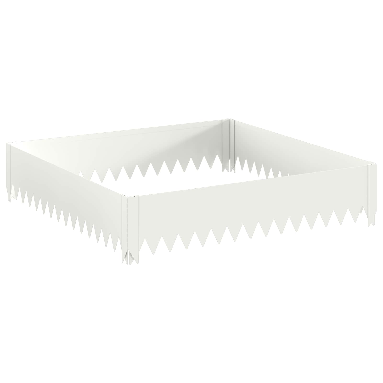 vidaXL Krawężnik do trawnika 4 szt. 100 x 100 x 20 cm Stal Biały
