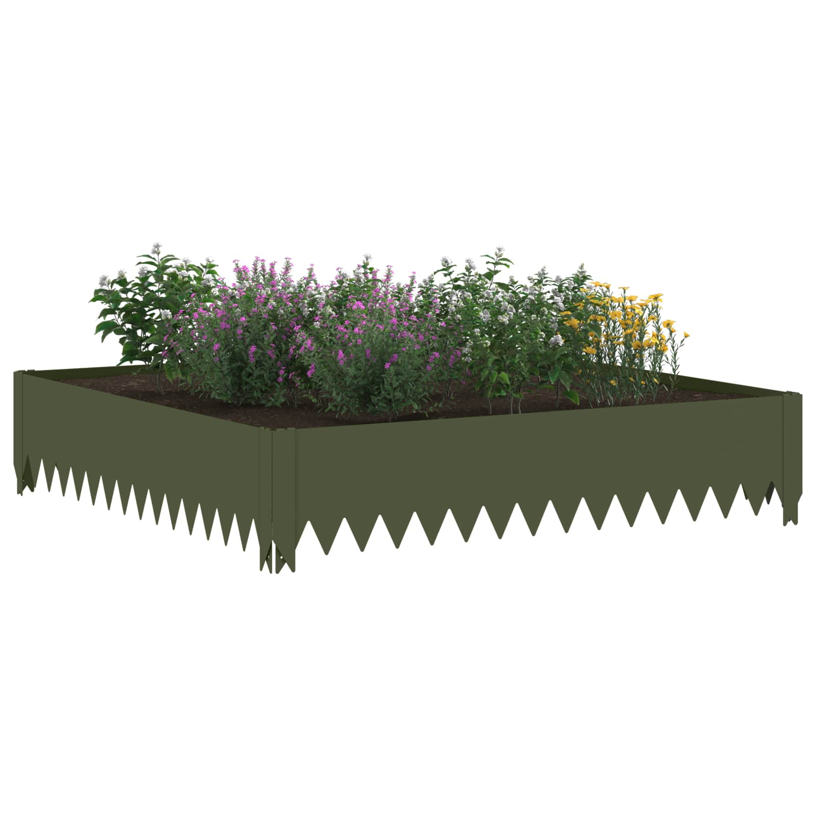 vidaXL Krawężnik do trawnika 4 szt. 100 x 100 x 20 cm Stal