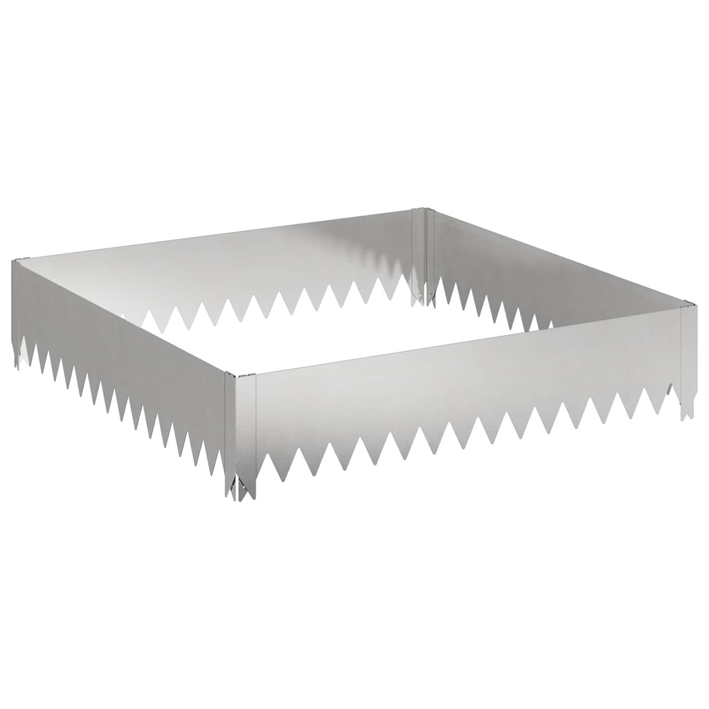 vidaXL Krawężnik do trawnika 100 x 100 x 20 cm Stal srebrny