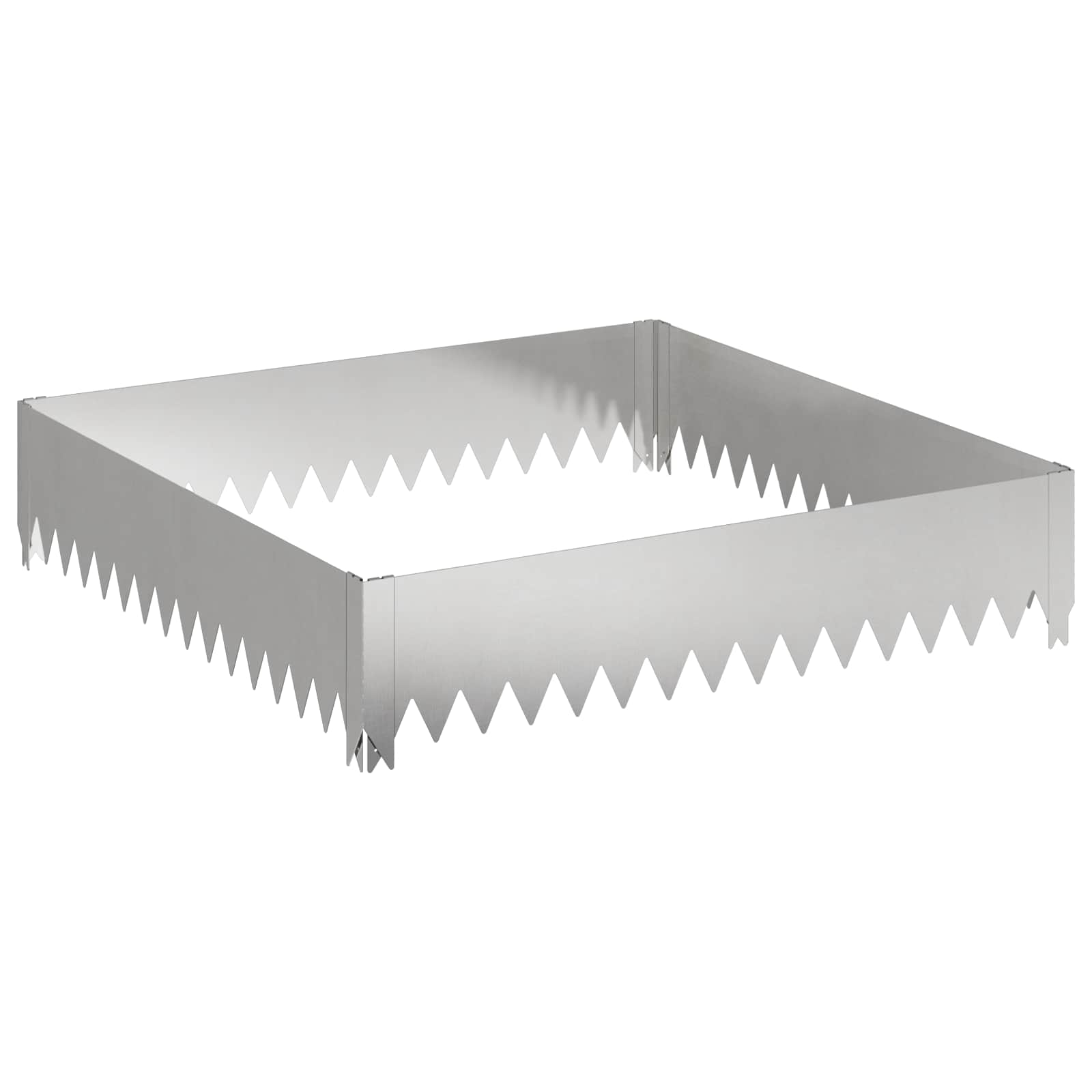 vidaXL Krawężnik do trawnika 100 x 100 x 20 cm Stal srebrny