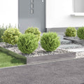 vidaXL Krawężnik do trawnika 4 szt. 100 x 100 x 20 cm Stal srebrny