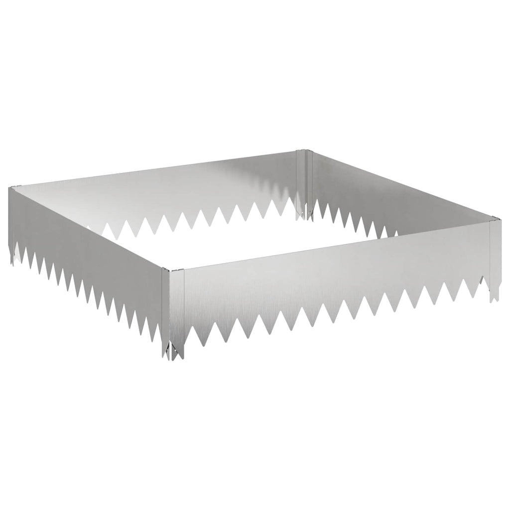 vidaXL Krawężnik do trawnika 4 szt. 100 x 100 x 20 cm Stal srebrny
