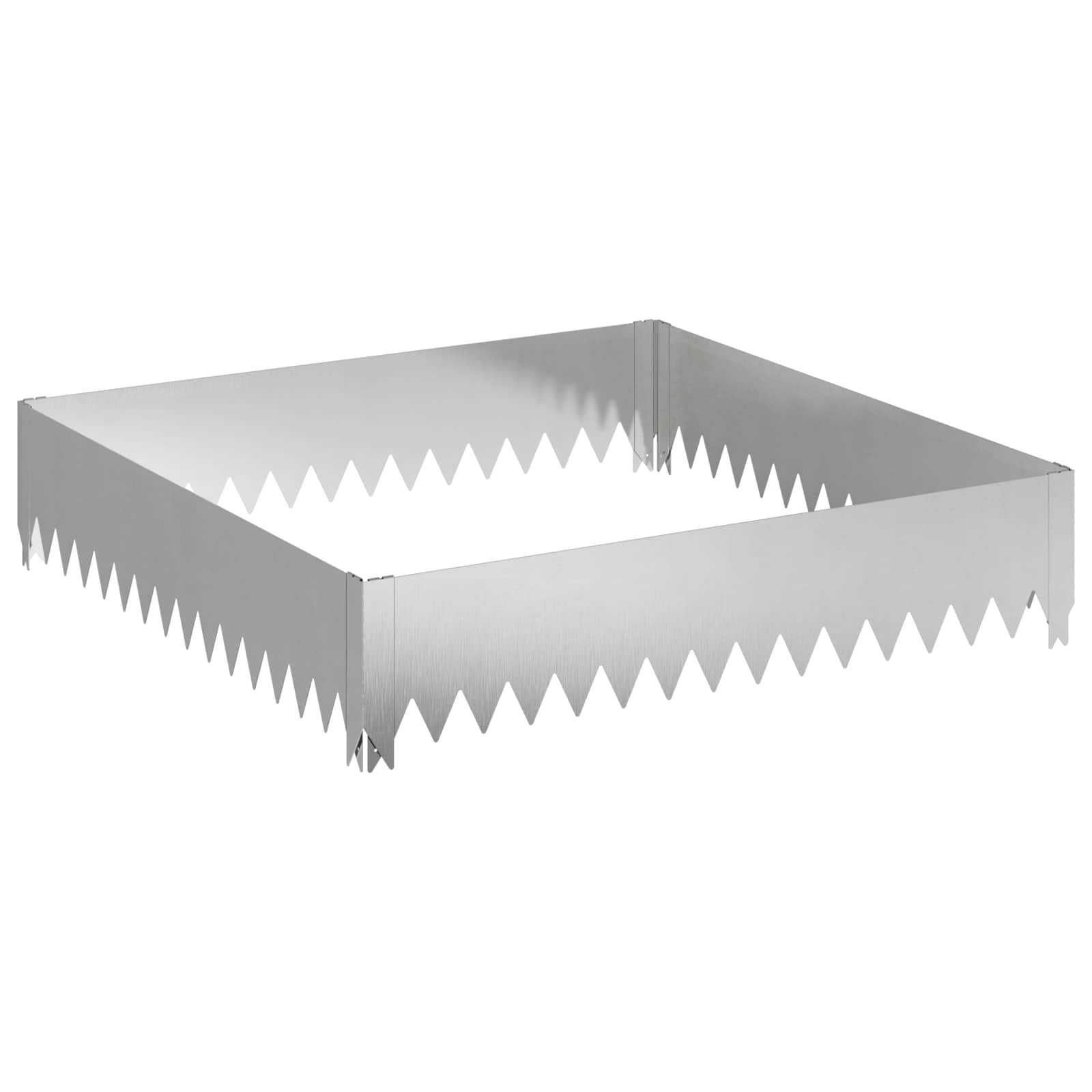 vidaXL Krawężnik do trawnika 4 szt. 100 x 100 x 20 cm Stal srebrny