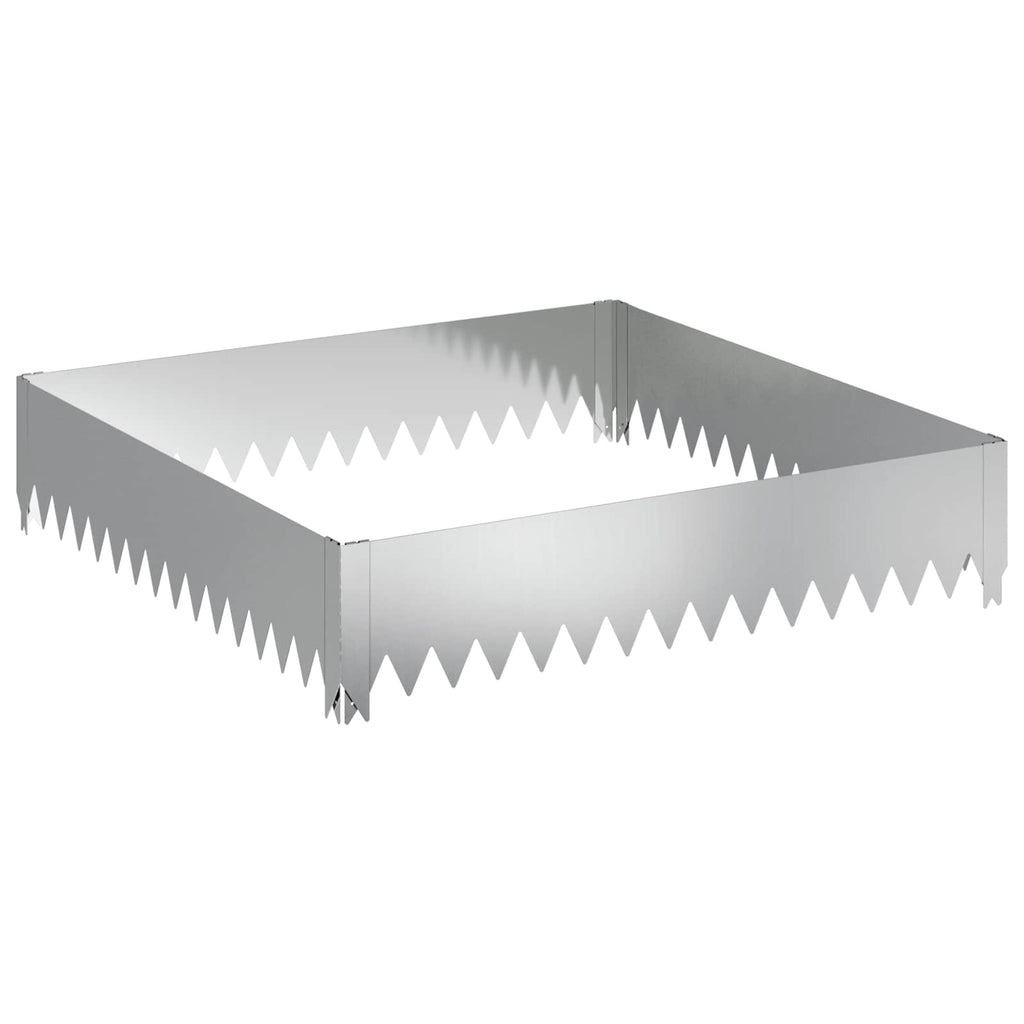 vidaXL Krawężnik do trawnika 100 x 100 x 20 cm Stal srebrny
