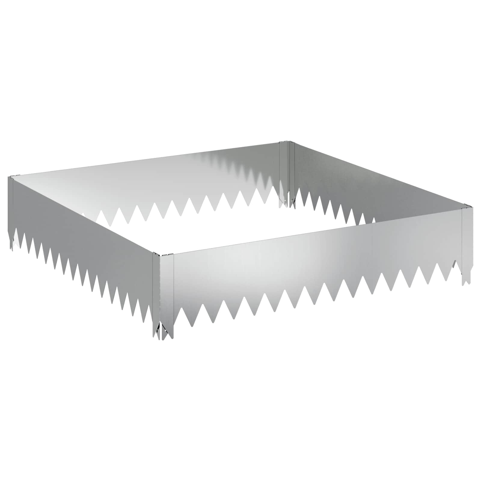 vidaXL Krawężnik do trawnika 100 x 100 x 20 cm Stal srebrny