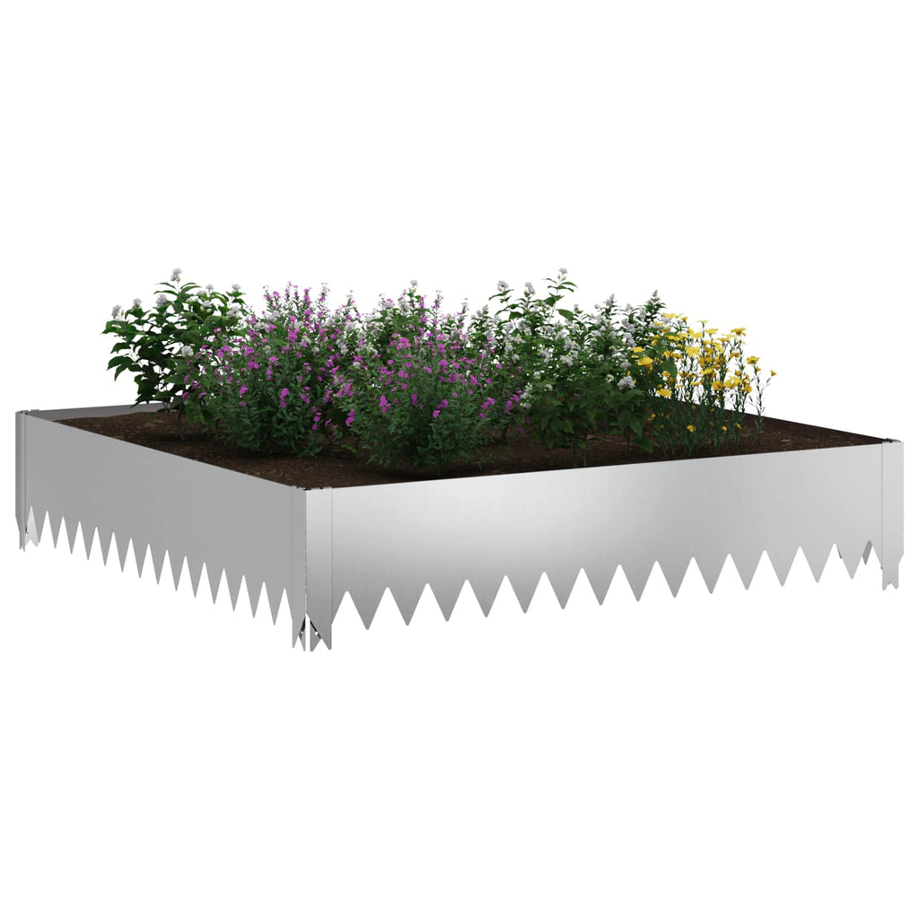 vidaXL Krawężnik do trawnika 100 x 100 x 20 cm Stal srebrny