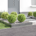 vidaXL Krawężnik do trawnika 4 pcs 100 x 100 x 20 cm Stal srebrny