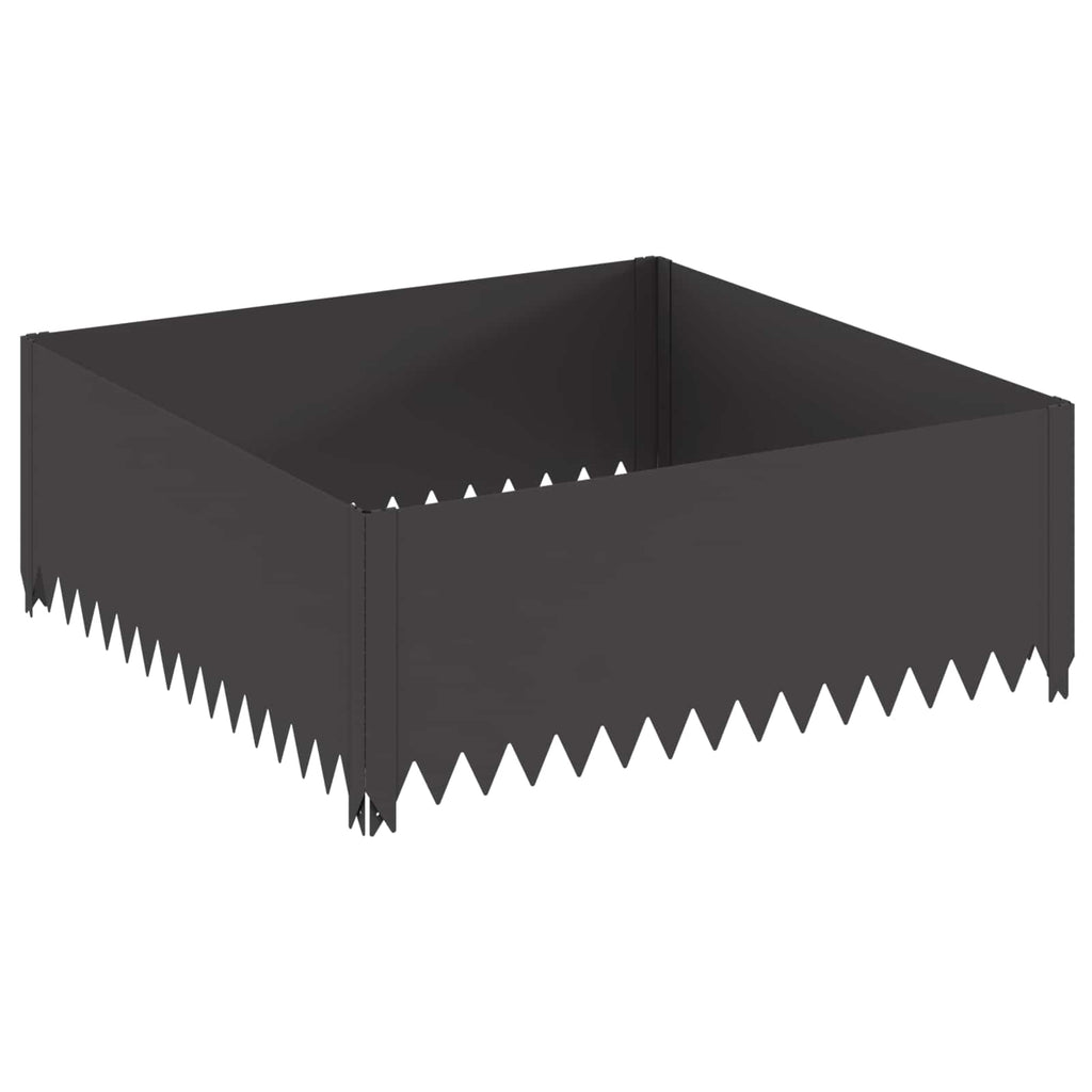vidaXL Krawężnik do trawnika 100 x 100 x 35 cm Stal Czarny