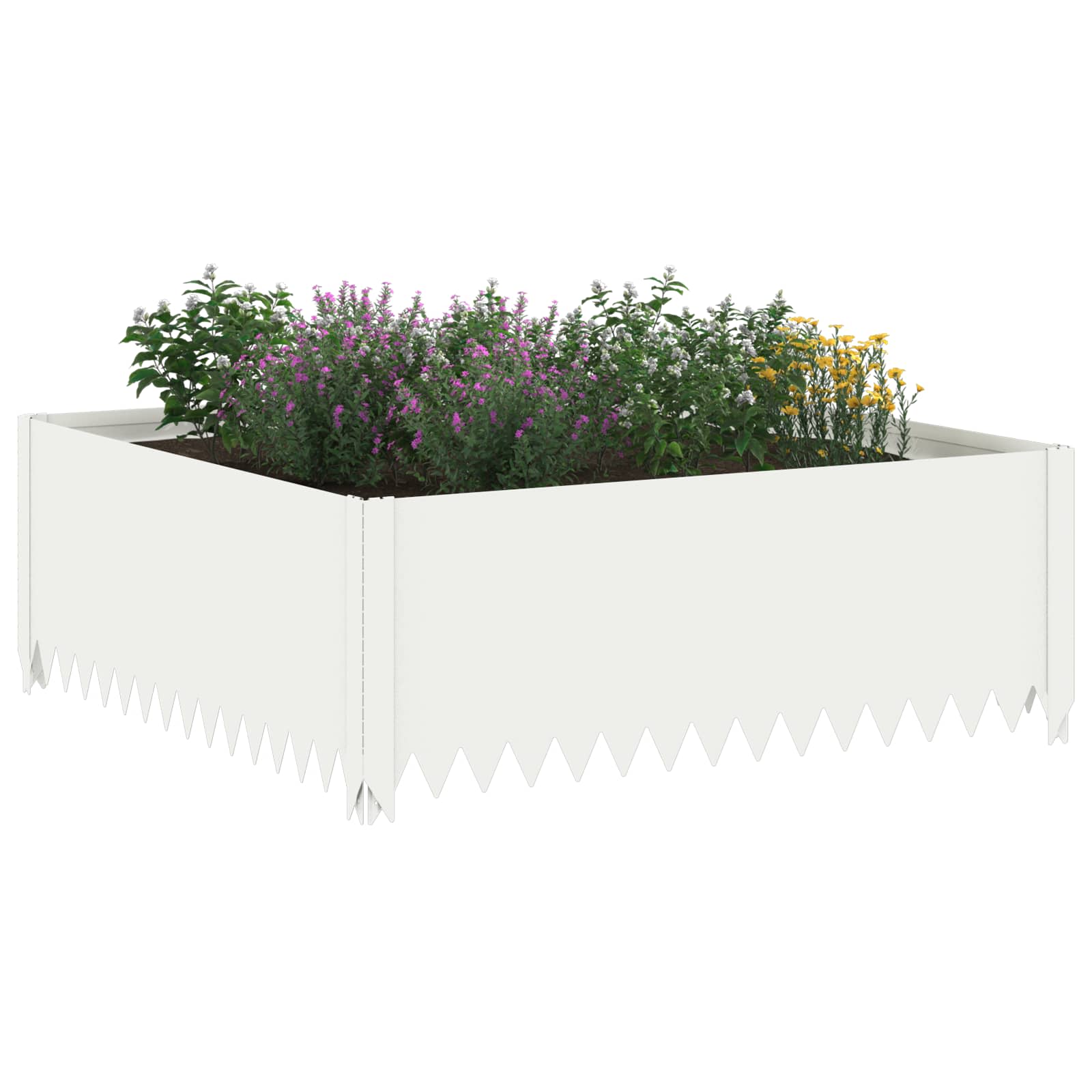 vidaXL Krawężnik do trawnika 100 x 100 x 35 cm Stal Biały