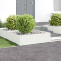 vidaXL Krawężnik do trawnika 4 szt. 100 x 100 x 35 cm Stal Biały