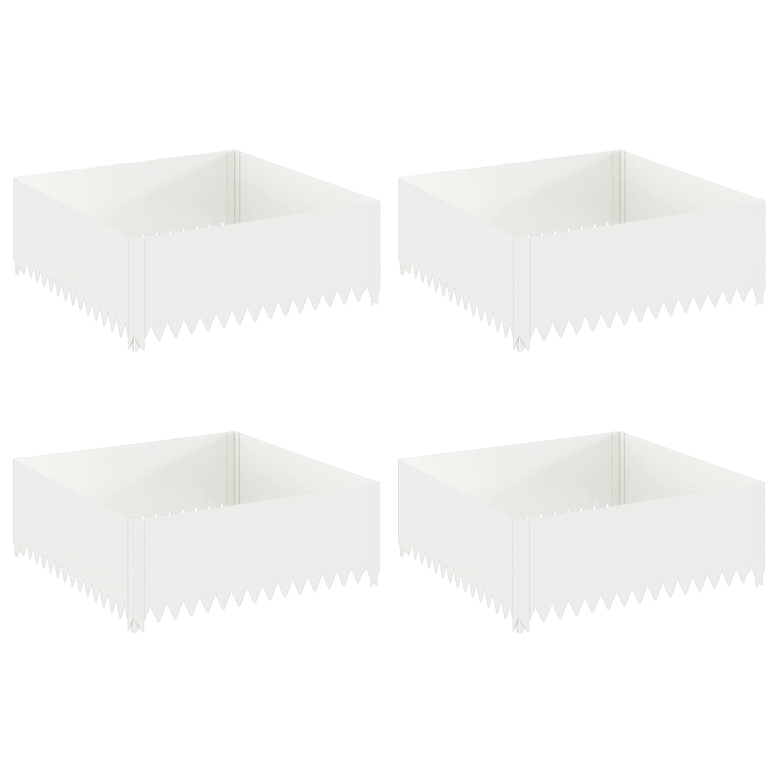 vidaXL Krawężnik do trawnika 4 szt. 100 x 100 x 35 cm Stal Biały
