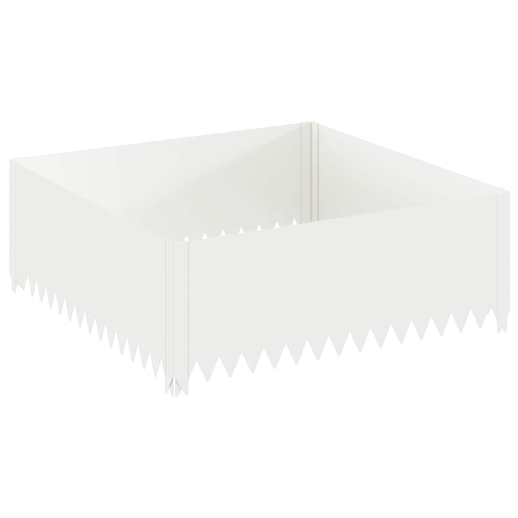 vidaXL Krawężnik do trawnika 4 szt. 100 x 100 x 35 cm Stal Biały