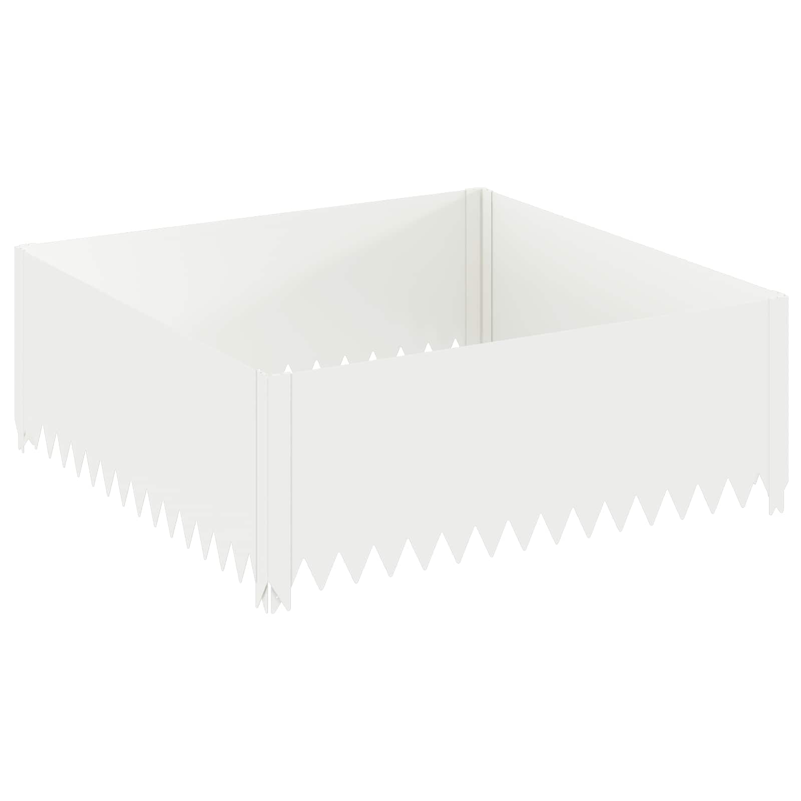 vidaXL Krawężnik do trawnika 4 szt. 100 x 100 x 35 cm Stal Biały