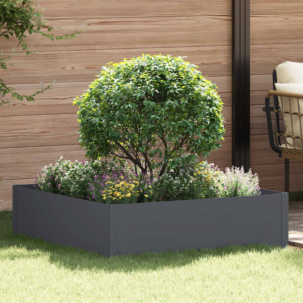 vidaXL Krawężnik do trawnika 100 x 100 x 35 cm Stal antracytowy