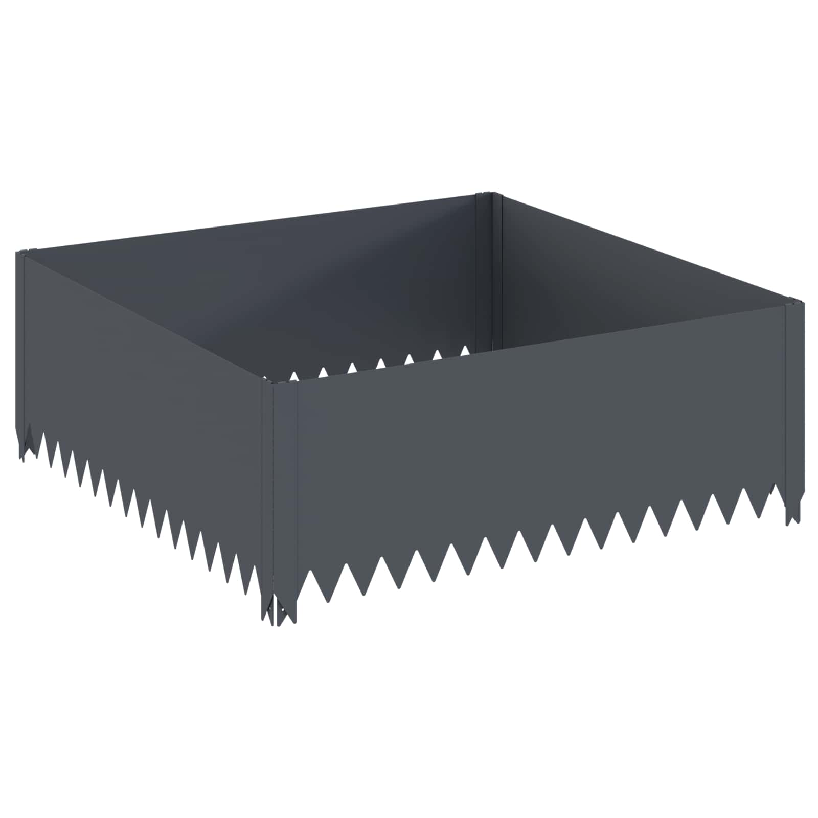 vidaXL Krawężnik do trawnika 4 szt. 100 x 100 x 35 cm Stal antracytowy