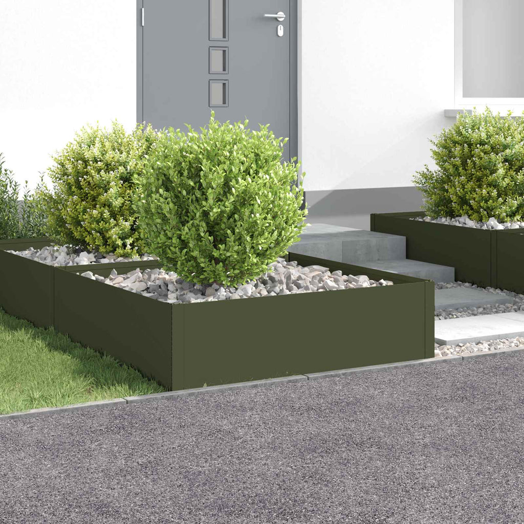vidaXL Krawężnik do trawnika 4 szt. 100 x 100 x 35 cm Stal