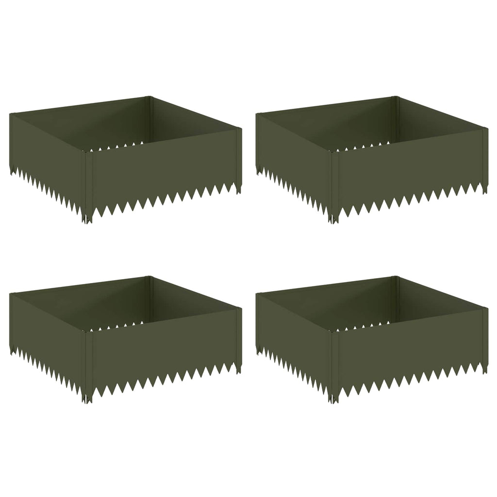 vidaXL Krawężnik do trawnika 4 szt. 100 x 100 x 35 cm Stal