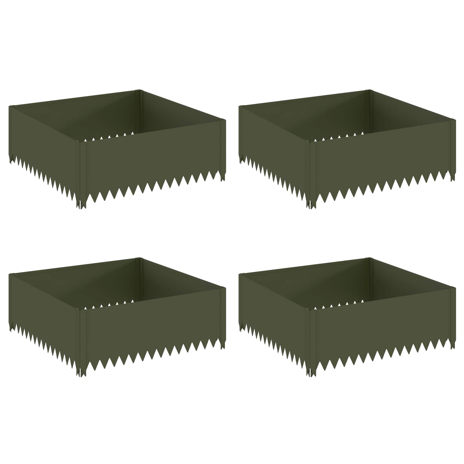vidaXL Krawężnik do trawnika 4 szt. 100 x 100 x 35 cm Stal