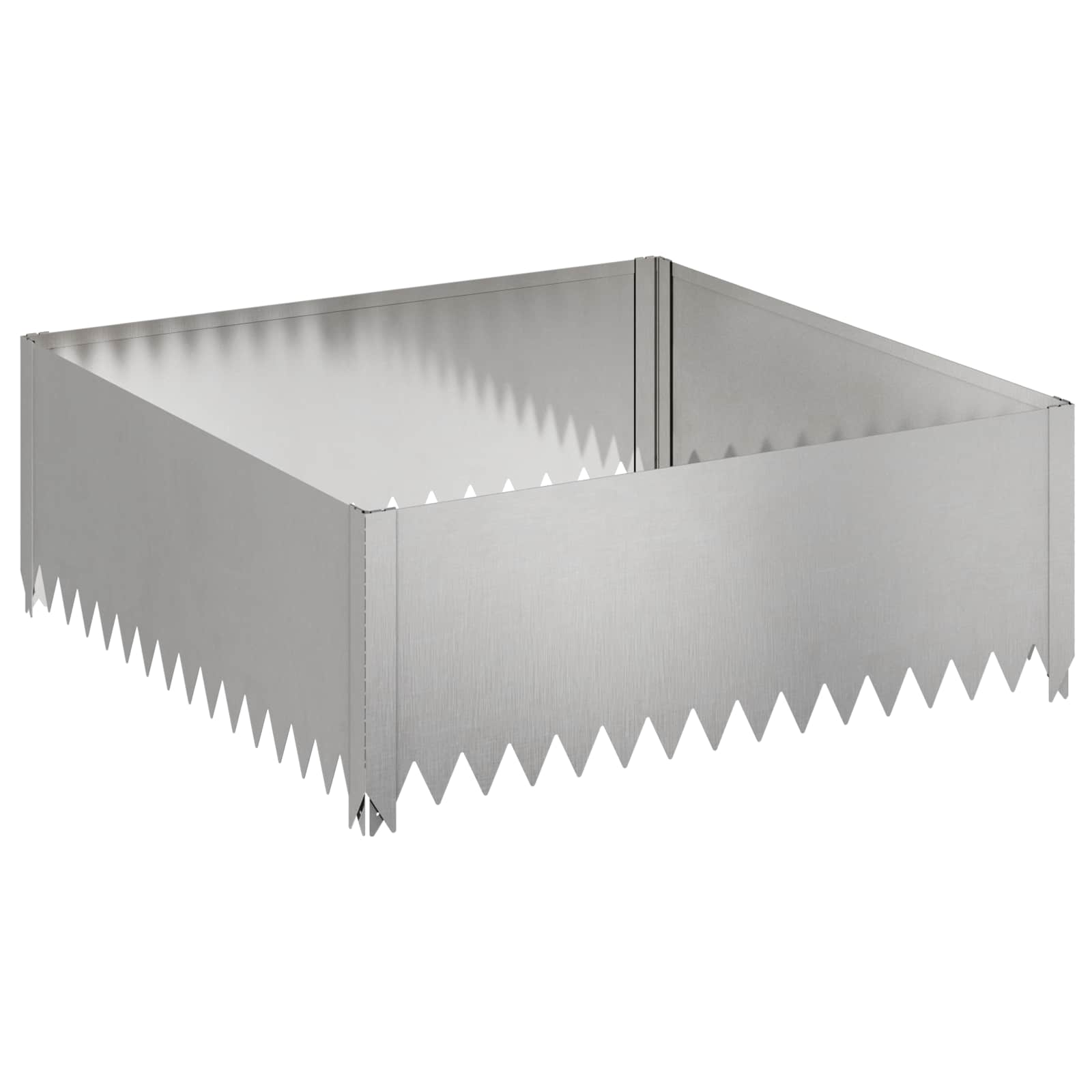 vidaXL Krawężnik do trawnika 4 szt. 100 x 100 x 35 cm Stal srebrny